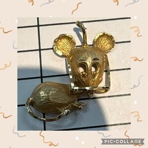 Gold Mouse 14k Charm solid gold